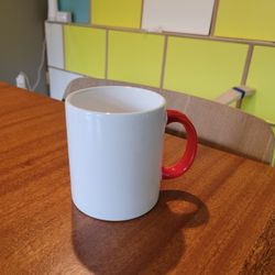 Minimalist Red Handle White Waechtersbach Coffee Tea Mug EUC