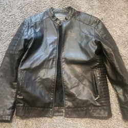 Black Lined XL Pleather Jacket, Smooth As Butter, Modern Leather Look, American Breed