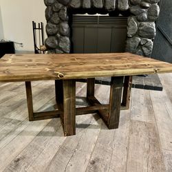 Handmade Solid Wood Coffee Table – 48” x 29” – Modern Rustic