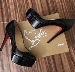 Christian Louboutin Black Patent Platform Heels