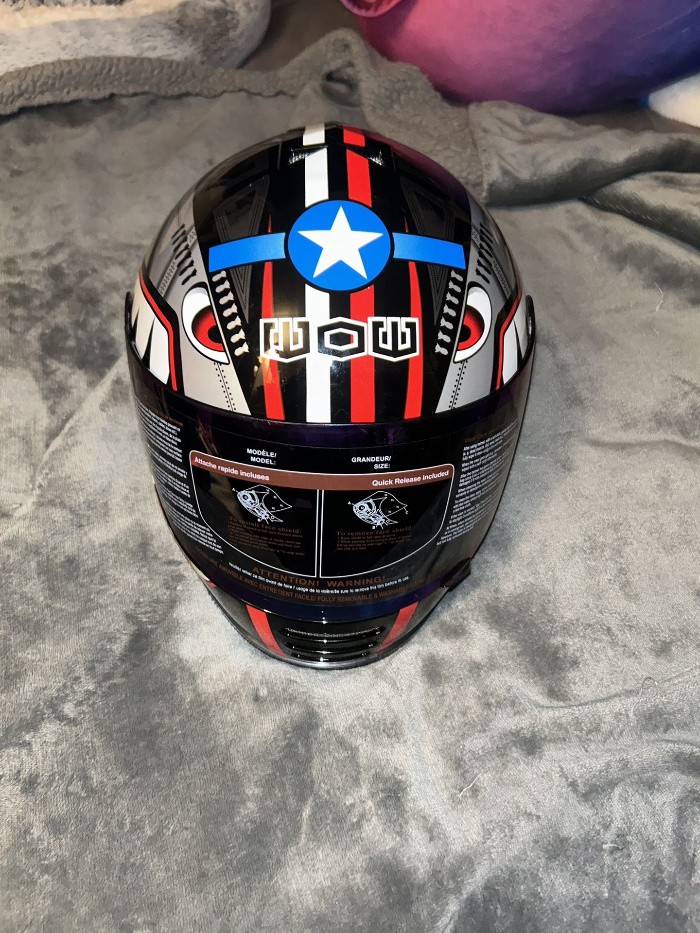 Brand New WOW Motorcycle Full Face Helmet Street Bike BMX MX Youth Kids: HKYB15
