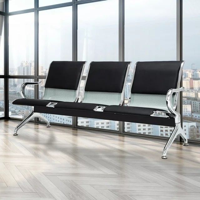Airport Reception Waiting Chair Office Guest Bench Lobby Bench 3 Seat