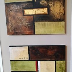 2 Abstract Canvas Paints 