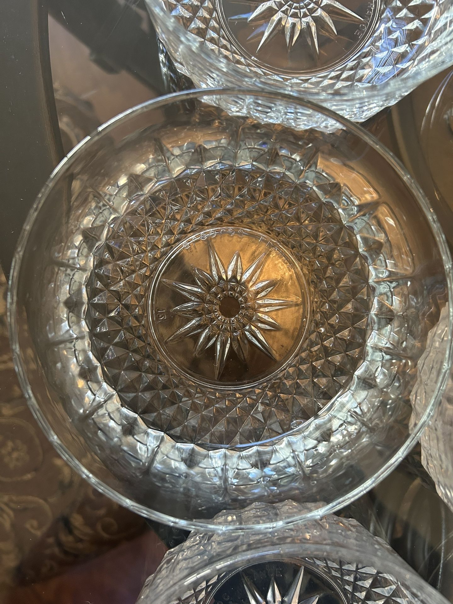 Vintage Arcoroc of  France Sunburst small bowls. Set of 8