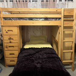 Wooden Loft Bunk Bed
