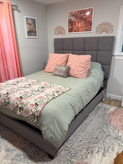 Tempur Pedic Queen Mattress with Base and Frame.