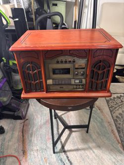 Radio Cd Cassette Record Player And Auxiliary All In One