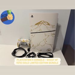 PS5 - PlayStation 5 Slim Disc Console - Ghost of Yotei Gold Limited Edition Bundle