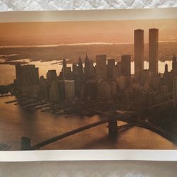 1977 Photos Of Manhattan Skyline And NY Marathon On Verrazano Bridge 18.5x11
