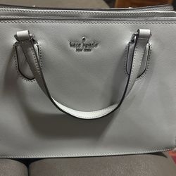 Like New Gray Kate Spade Purse With Optional Handle And Matching Wallet