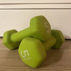 Pair of 5 Lb Dumbbells Hand Weights