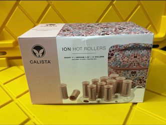 NEW CALISTA ION HOT ROLLERS SHORT 1" + MEDIUM 1.25" | 12 ROLLERS INCLUDES 12 CLIPS + PRINTED BAG
