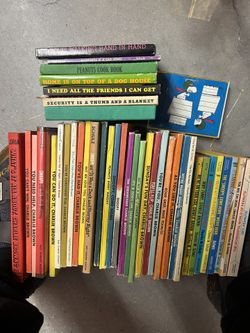 Box Full Of Charlie Brown, Snoopy, Peanuts Books (list On Last Pic)