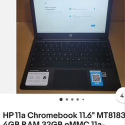 HP 11a Chromebook 11.6" MT8183 4GB RAM 