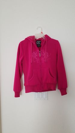 B.B.jeans long sleeve hooded zipper sweatshirt. Rasberry color. Size M. Serious buyers only.