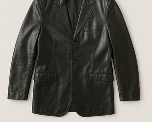 Albert Duke New York Vintage Black Leather  Timeless jacket Men’s XL