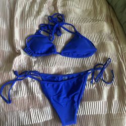 black and blue bikini sets