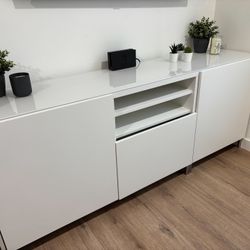 Bestå media cabinets in white