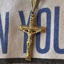 10k Nugget Cross Pendant