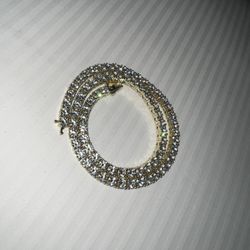 Round Cut Tennis Necklace in White Gold - 3mm