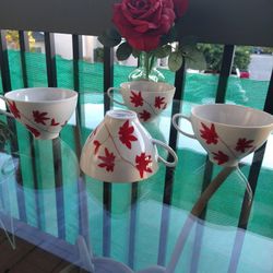 Mikasa Pure Red Porcelain Flat Cups- 4 Set