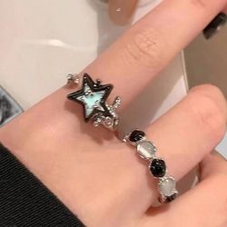 Star & Two Tone 2 Pc Decor Rings. New!
