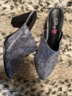Snake Skin Mules 7.5