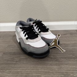 Air Jordan 4 RM Premium White Black Smoke Grey Fire Red (GS) Size 5y UK 4.5