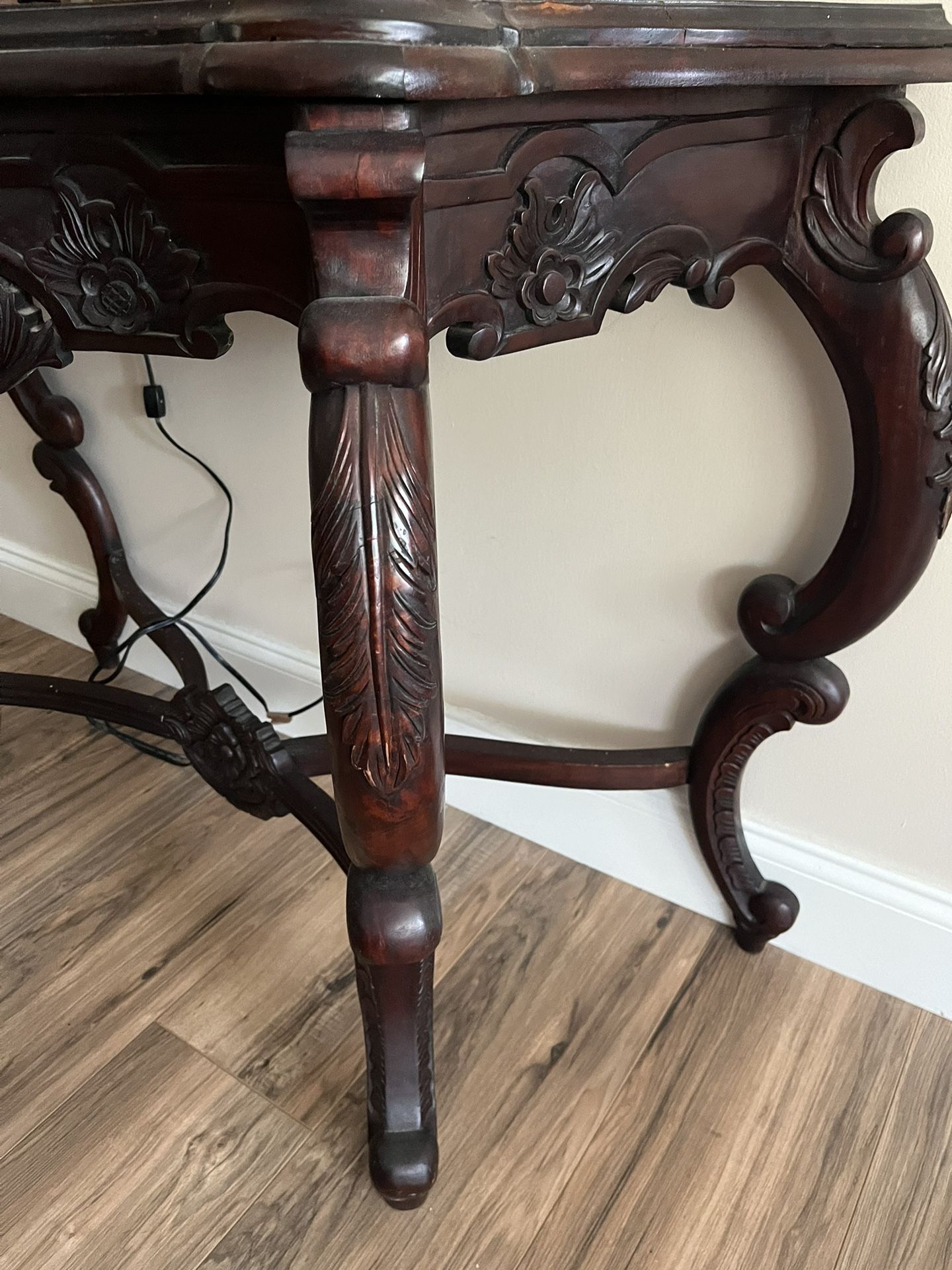 Carved Wood Entry Table