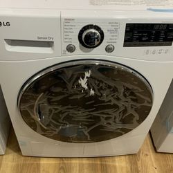 LG 4.2 cu. ft. White Compact Stackable Front Load Ventless Dryer with Sensor Dry