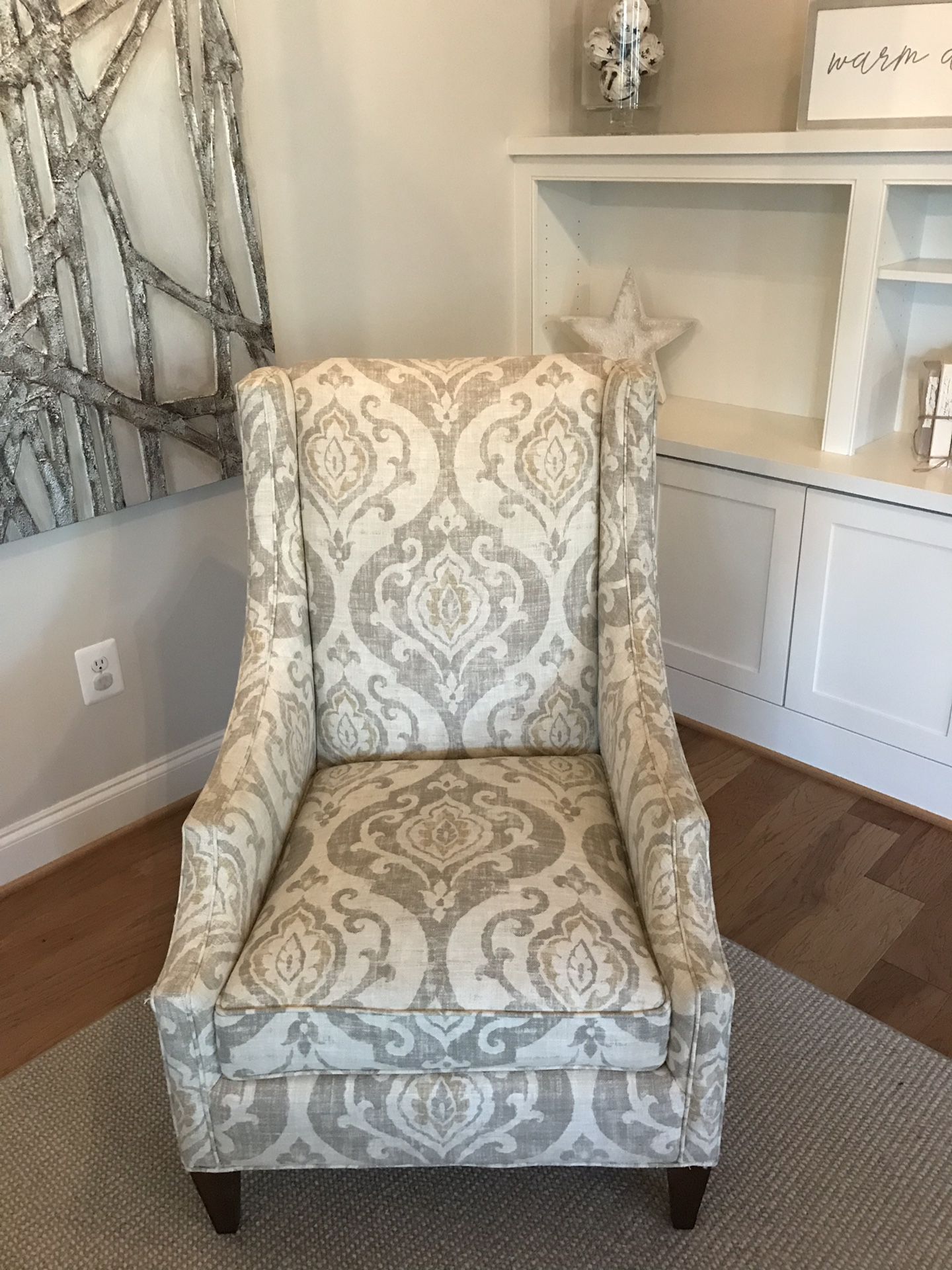 LIKE NEW- two Arhaus chairs and two custom pillows to match