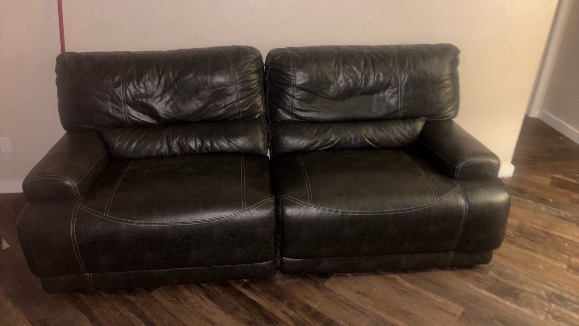 One Love seat, One leather couches