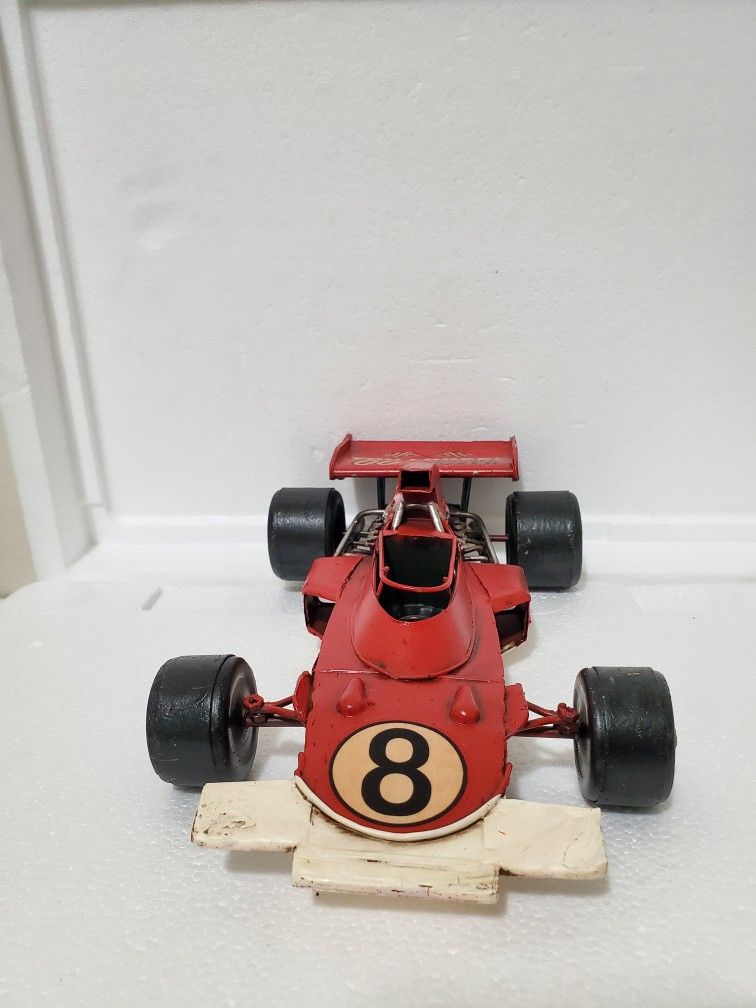 Vintage Metal Formula 1 Race Car Model – Red #8 “Double Doozer” Style Collection