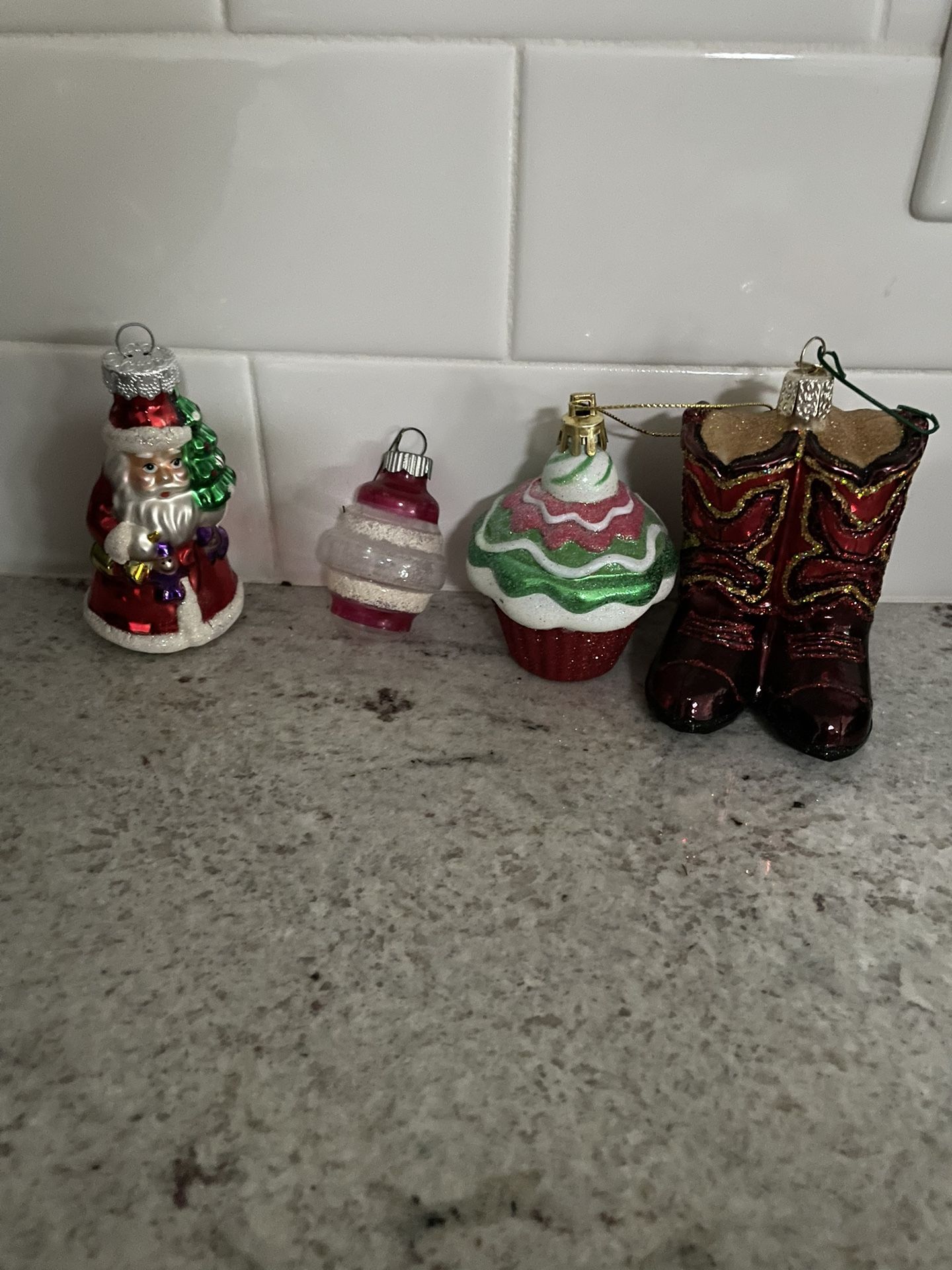  Glass Christmas Ornaments Small Vintage