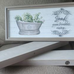 Floating Shelves Set With Framed Wall Picture