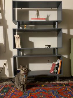 Grey Triple tier modernist shelf (feline approved)