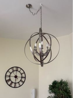 2 bronze globe hanging pendant lights