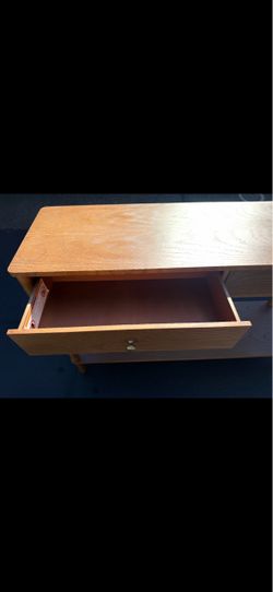 Wood Console Table with 2 Drawers & Storage Shelf