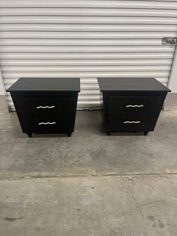 Two same black nightstands