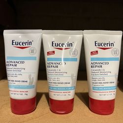 3 Tubes Of Eucerin Hand Crème 