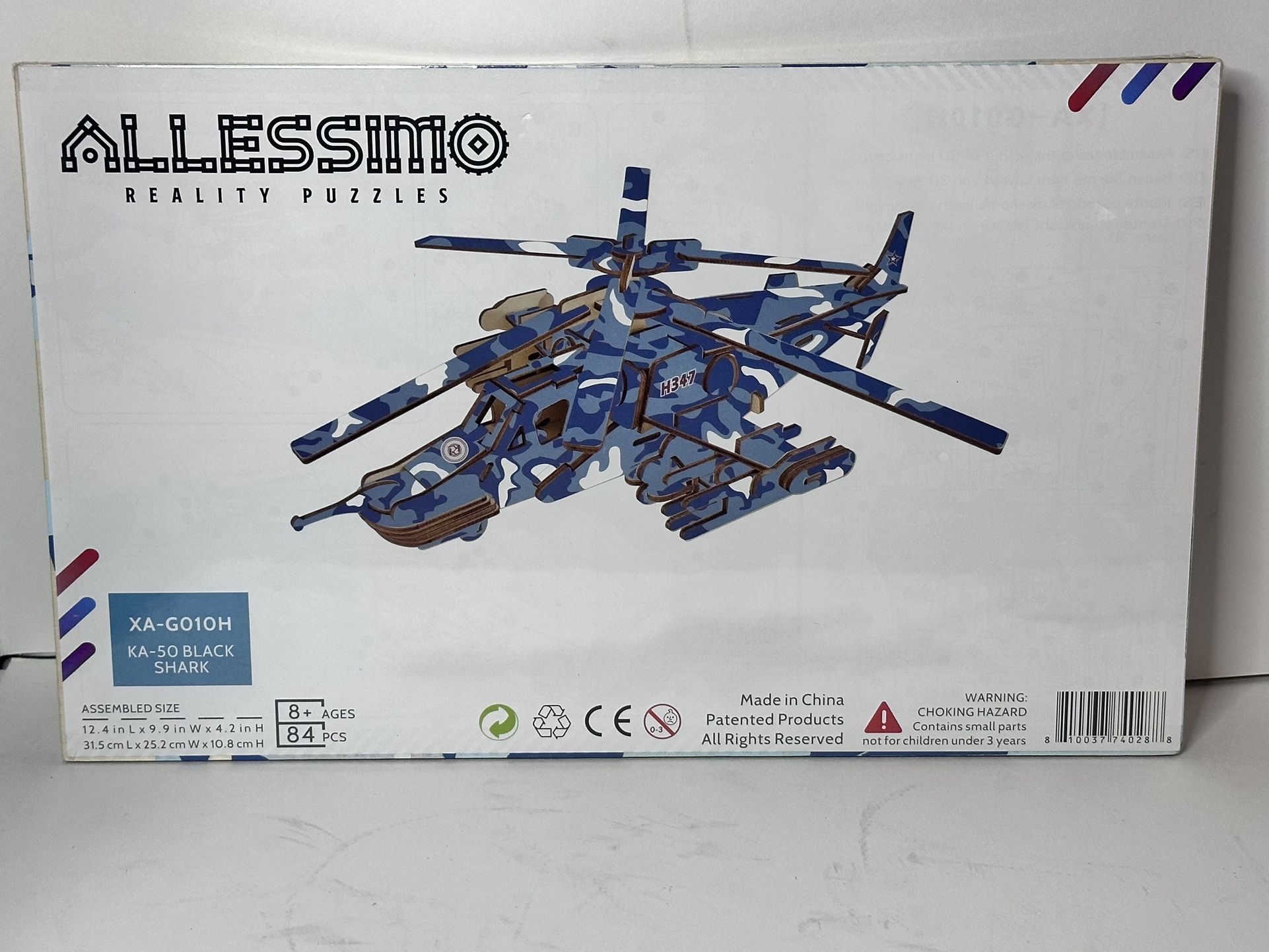 NEW Allessimo Artisolve 3D wooden puzzle Black Shark Attack Chopper Model Kit