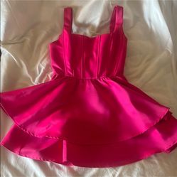 Pink mini dress with bow