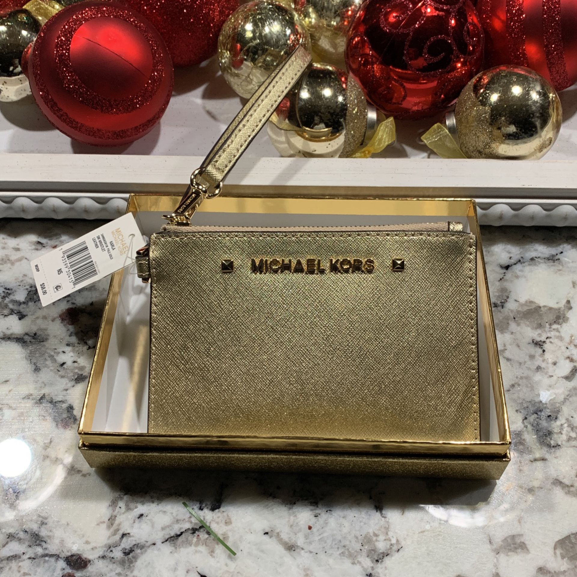 NEW Michael Kors Gold Wristlet