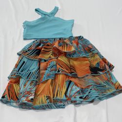  2pc Outfit Crop Top And Skirt SHEIN 