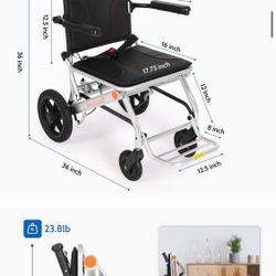 Lightweight Wheelchair (MSRP $295) Weighs 23lbs — New In Box!