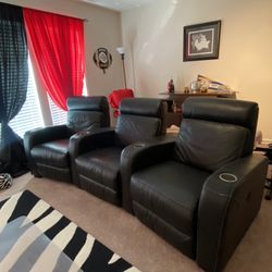 3 Piece Electric Media Seat/ Couch For Sale