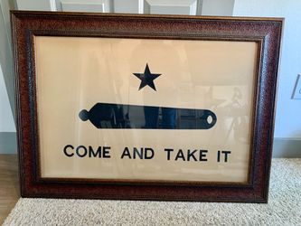 Large Come and Take It Flag. Real Cloth, Tea Stained