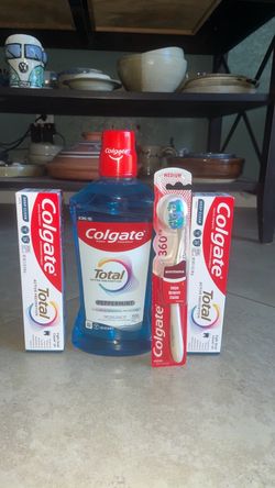 Colgate Total Mouthwash 1 Liter, Colgate Total Deep Clean Toothpaste, Colgate Toothbrush
