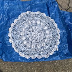 Crocheted Doily With Stain As Shown On Pic 27 inch diameter