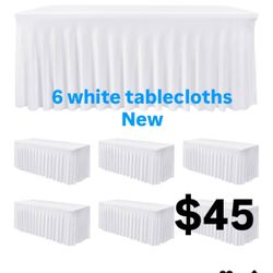 White Tablecloths 6 Pack NEW